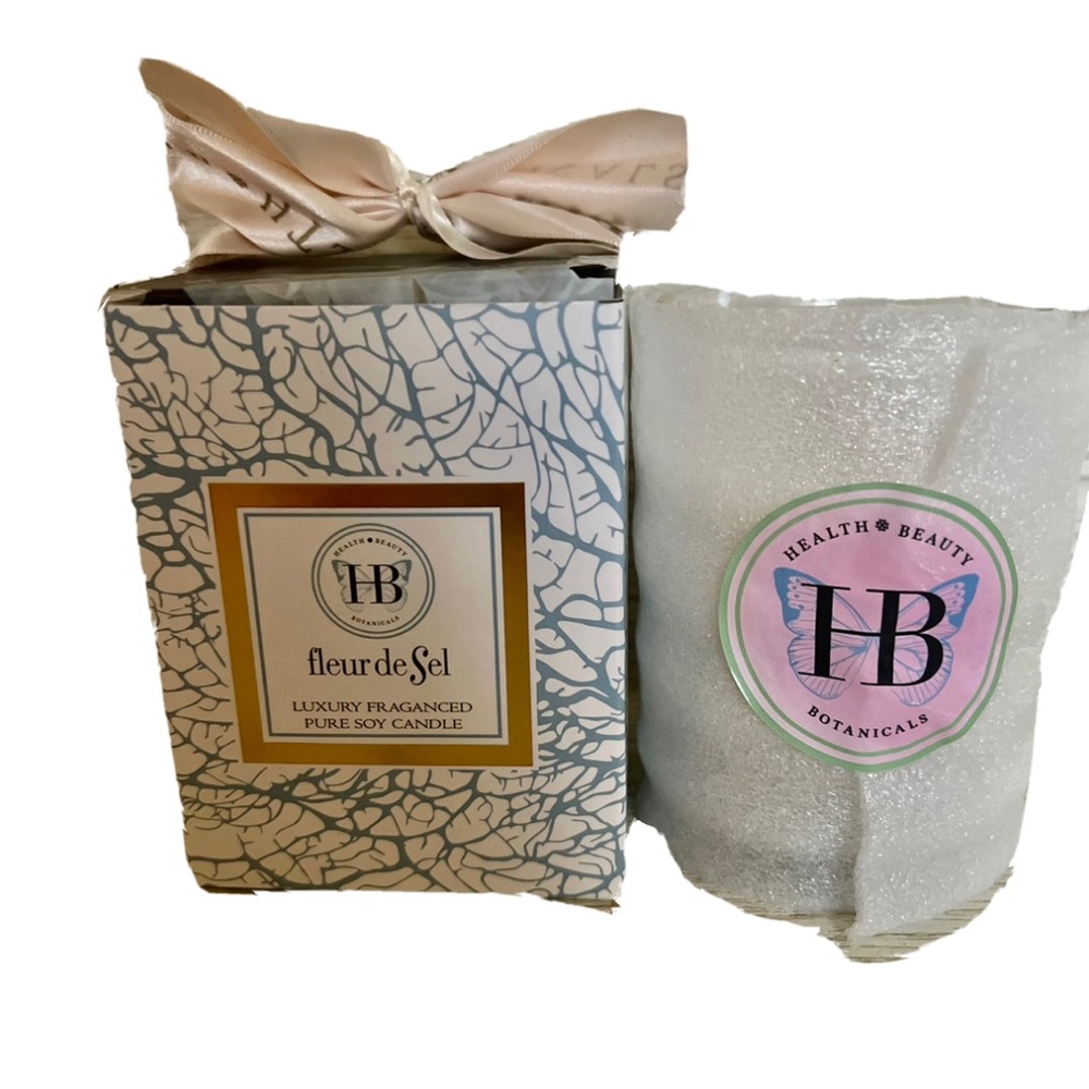 HB Health Beauty Botanicals Soy Candle Fleurde de Sel Luxury Fragrance